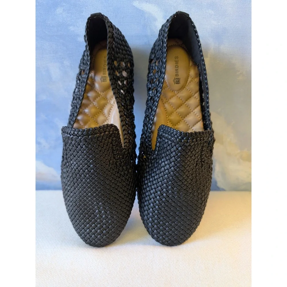 Birdies 7.5 Starling Black Woven Loafers